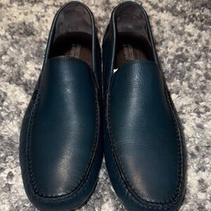 Johnston & Murphy Navy Leather Slip-Ons